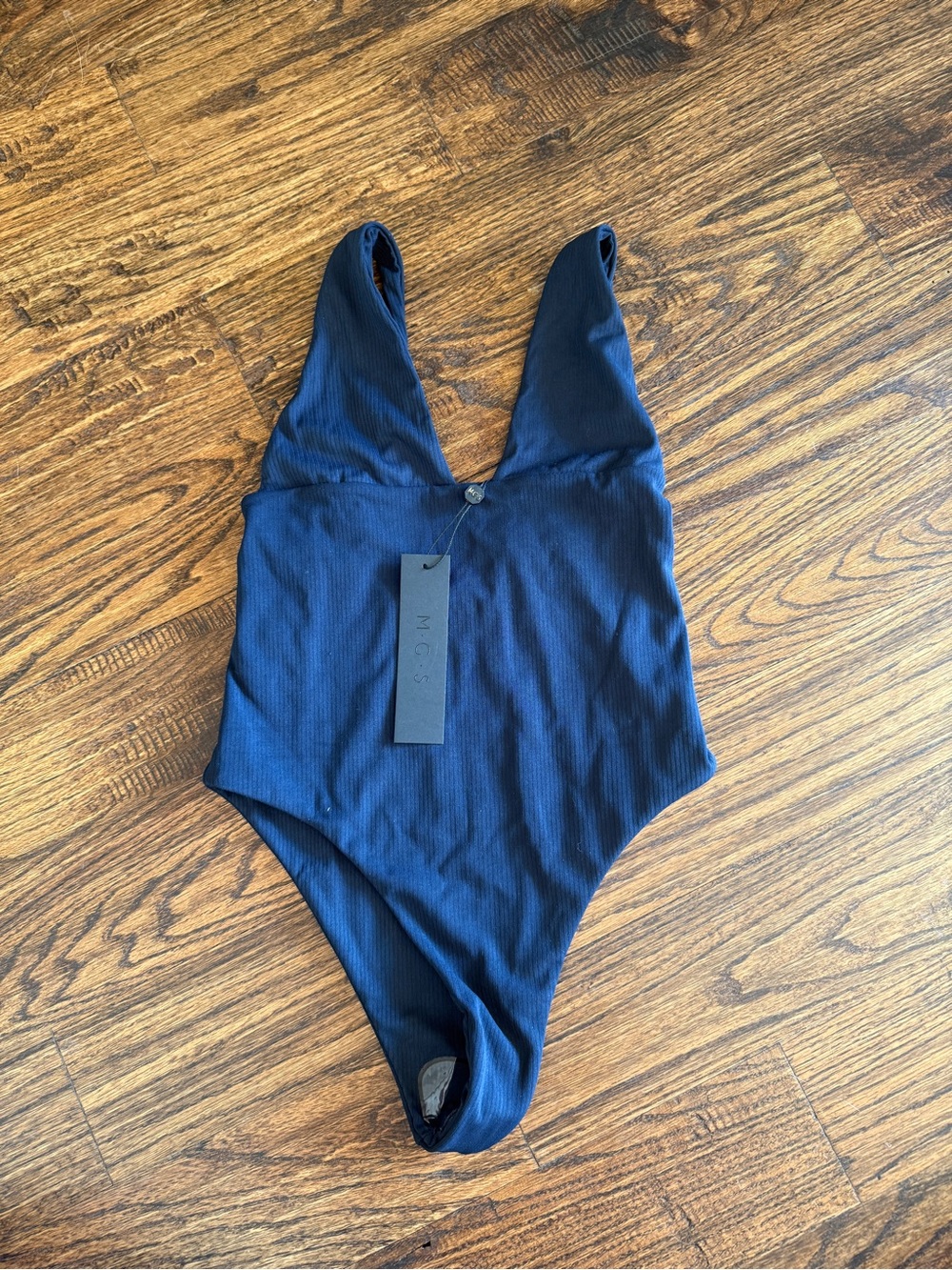 Mary Grace Swim Ribbed Navy One-Piece Swimsuit